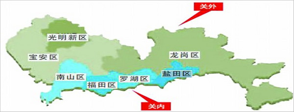 深圳關外劃分圖