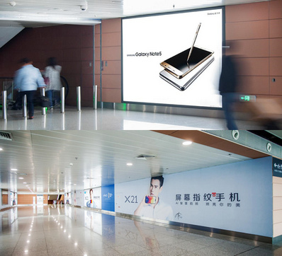 國(guó)內(nèi)到達(dá)中央通廊燈箱廣告