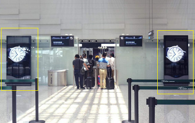 國(guó)內(nèi)安檢區(qū)電子刷屏廣告